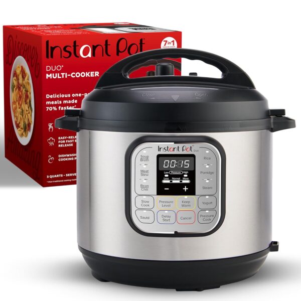 Instant Pot 3 Litres 7-in-1 Multi- Use Programmable Electric Pressure Cooker with Stainless Steel Inner Pot, Slow Cooker, Rice Cooker, Steamer, Sauté, Yogurt Maker And Warmer, Black. - Image 2