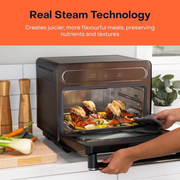 Nutricook Steami, Steam + Air Fryer Oven, 11-in-1 Functions, 24L Capacity, Steam + Convection, Real Steam Technology, 1600 watts, Black - Image 3