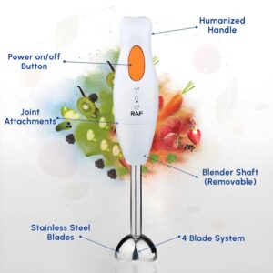 FWQPRA Electric Hand Blender With Blender Jar | 300Watt with Stainless Steel Blades | Powerful Portable Easy Control Grip Stick Mixer | Perfect for Smoothies, Puree Baby Food & Soup | White - Image 7