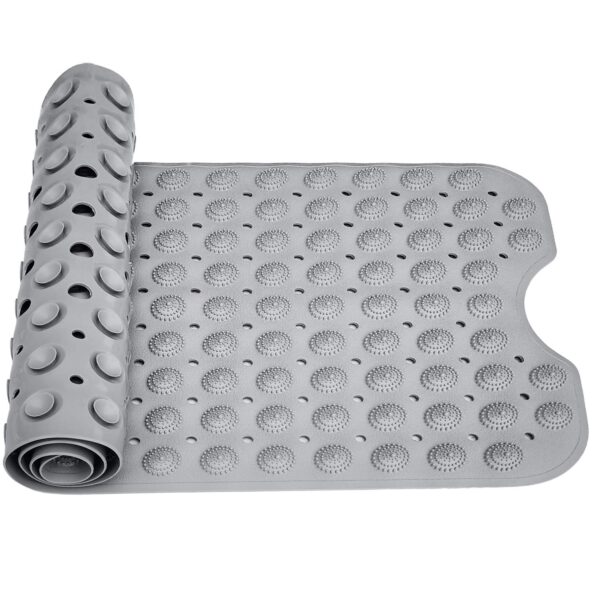 LifeKrafts Experia Anti-Slip with Suction Cup Bath Mat, 100x40cm Big Size Shower Mat (Grey Color with Accu-Pebble) - Image 2