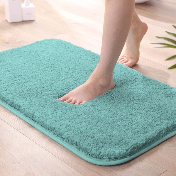 Luxe Home Bath Mat Super Soft Non Slip Vegas Mats for Bathroom, Kitchen, Bedroom, and Door (40x60 cm, Aqua) Pack of 1 - Image 2