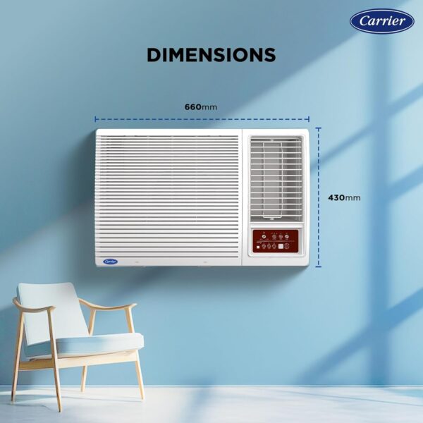 Carrier 1.5 Ton 5 Star Inverter Window AC(Copper,High Density Filter for Dust Filtration, 2Way Air Directional Control, ESTRA Fxi,CIW19SC5R35F0,White) - Image 4