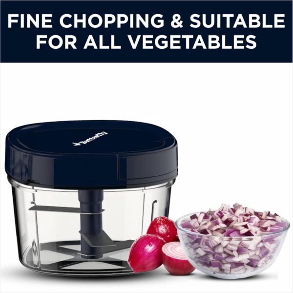 Butterfly Premium Plastic Vegetable Chopper 600 ml Blue - Image 6