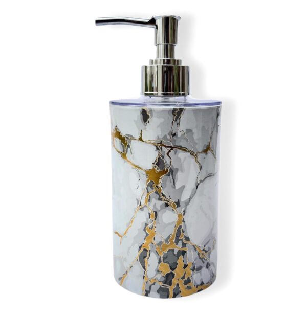 EMOH ROCED liquid Soap Dispenser|Sanitizer Dispenser, Lotion, Shampoo Dispenser | Handwash Bottle for Kitchen | Soap Dispenser for Wash Basin 300ML (Marble White) - Image 2