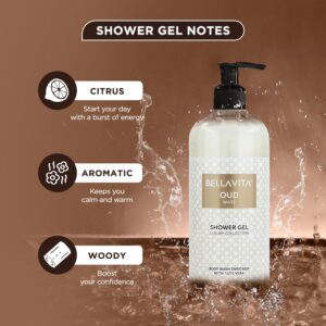 Bella Vita Luxury OUD WHITE Unisex Body Wash Refreshing Shower Gel for Deep Cleansing, Hydrating, Moisturising, Softer & Smoother Skin with Aloe Vera 500 ml - Image 5
