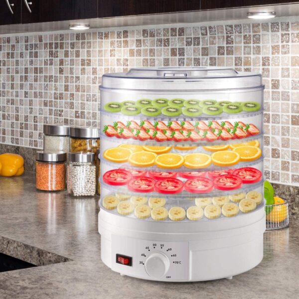 Electric Food Dehydrator with 5 Stackable Tray|Fruit Dryer Machine Home|Vegetable,Flower,Meat Beef Jerky Drying (White) - Image 7