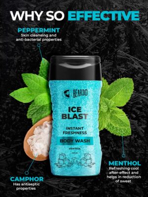 Beardo Ice Blast Body Wash For Men 200ml | Refreshing Menthol Cooling Instant Icy Cool Freshness Body Wash | Shower Gel For Summer Heat | For Skin Dryness - Image 5