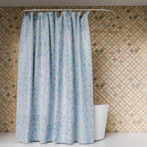 Kuber Industries Shower Curtain | Water Drop Design Peva Curtain for Bathroom | Shower Curtain for Bathroom | Bathroom Shower Curtain with Hooks | 6 Feet | Blue - Image 2