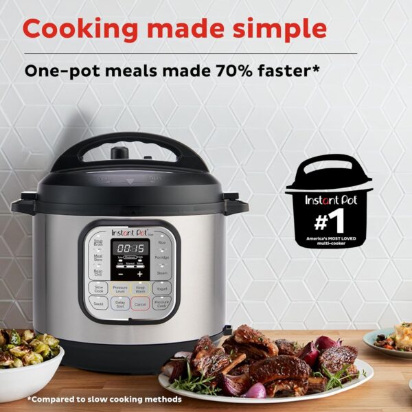 Instant Pot 3 Litres 7-in-1 Multi- Use Programmable Electric Pressure Cooker with Stainless Steel Inner Pot, Slow Cooker, Rice Cooker, Steamer, Sauté, Yogurt Maker And Warmer, Black. - Image 6