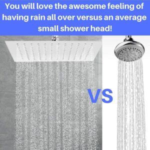 SKADIOO 8 inch shower Stainless Steel 304 shower head 8 inch, luxury bathroom shower 8 x 8 size, heavy metal SS-304 grade material, Ultra slim, Silver, 1 set - Image 4