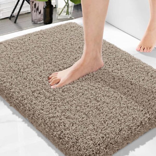 Amazon Brand - Solimo Premium Anti-Slip Microfibre Bathmat - 60cm x 40cm, Light Taupe - Image 2