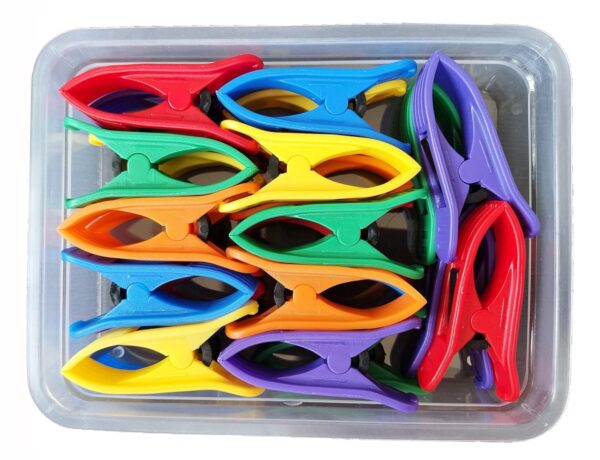 KITSEN 24 Pcs Cloth Drying Clips, Clothes Pegs for Rope/Stand/Pipe Packed in Storage Box (Multi Color) - Image 2