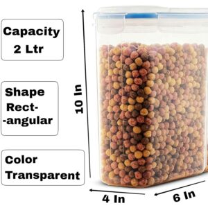 IMPREXO Air Tight Food Storage Containers Kitchen Containers For Storage Set Plastic Storage Box For Kitchen Airtight Containers Storage Jar Set For Kitchen Storage (Pack Of 3, 2150 ML),Transparent - Image 3