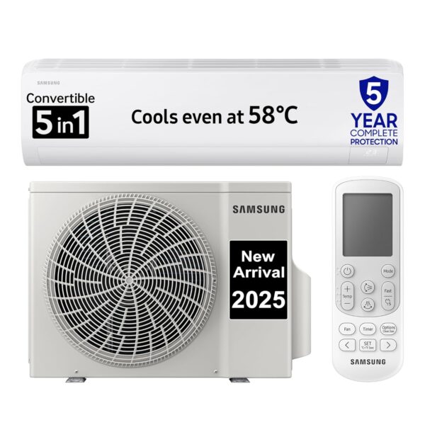 Samsung 1 Ton 3 Star Digital Inverter Split AC (Faster & Powerful Cooling even at 58 Degree C, 100% Copper, 5 year comprehensive warranty, 5 Step Convertible, AR50F12D0LHNNA, White) - Image 2