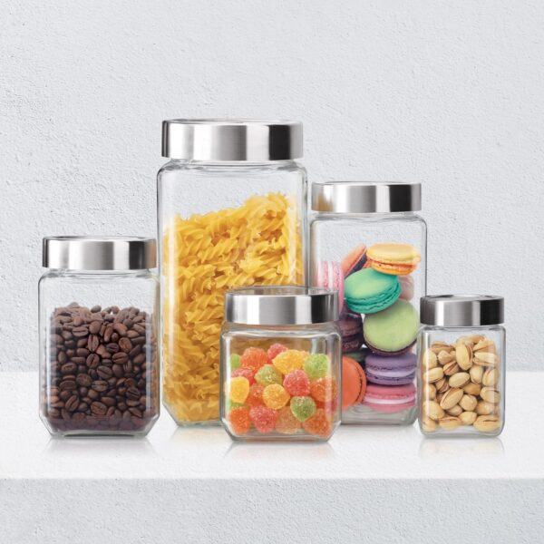 Treo By Milton Cube Storage Glass Jar, Set of 6, 180 ml Each, Transparent, BPA Free, Storage Jar, Kitchen Organizer Modular, Multipurpose Cookies Jar - Image 7