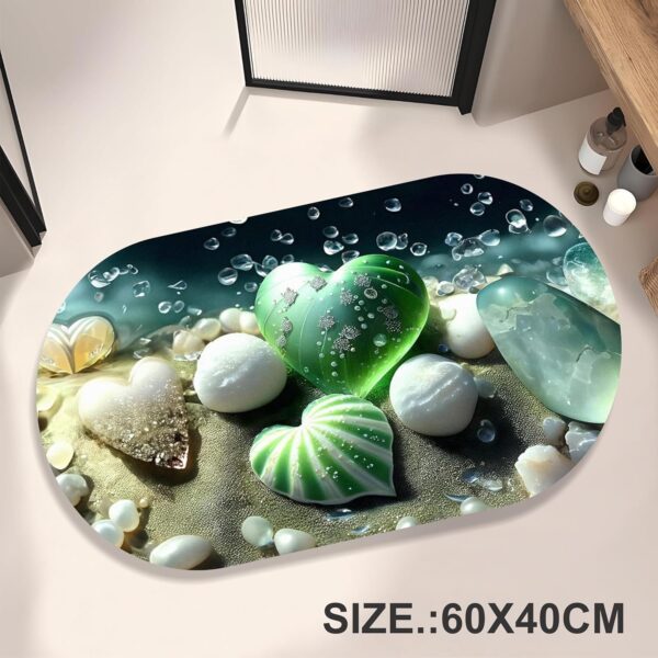 Wazdorf 3D Bathroom mat, Door Mat, Floor Mat,Rare 3D Patterned Bath Mat, Bathroom Decor,Anti-Slip, Absorbent Bath Rug, Quick Drying, Easy Care Shower Rug, Decorate (60X40CM) (Ocean) - Image 3