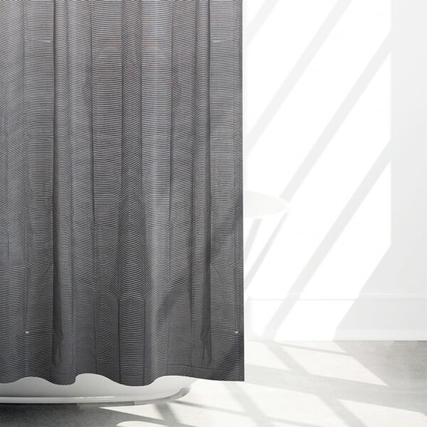 Kuber Industries Shower Curtain | Odette Design Peva Curtain for Bathroom | Shower Curtain for Bathroom | Bathroom Shower Curtain with Hooks | 6 Feet | Gray - Image 3