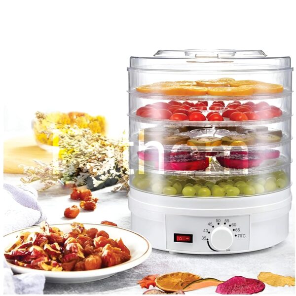 Fathom® Electric Food Dehydrator with 5 Stackable Tray|Fruit Dryer Machine Home|Vegetable,Flower,Meat Beef Jerky Drying (White) - Image 2