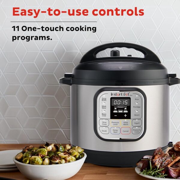 Instant Pot 3 Litres 7-in-1 Multi- Use Programmable Electric Pressure Cooker with Stainless Steel Inner Pot, Slow Cooker, Rice Cooker, Steamer, Sauté, Yogurt Maker And Warmer, Black. - Image 7