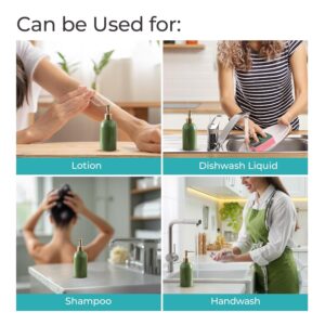 The Better Home 420ml Ceramic Soap Dispenser for wash Basin - Green | Kitchen Accessories Items | Handwash Dispenser Bottle - Image 5