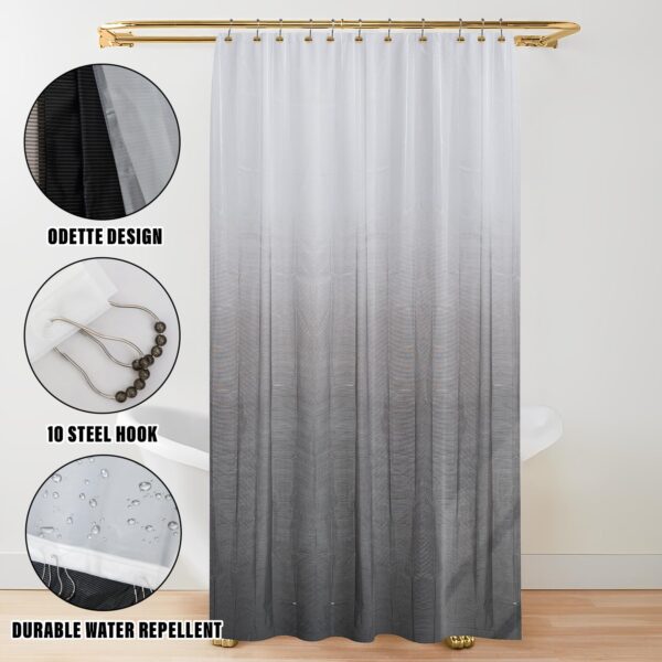 Kuber Industries Shower Curtain | Odette Design Peva Curtain for Bathroom | Shower Curtain for Bathroom | Bathroom Shower Curtain with Hooks | 6 Feet | Gray - Image 5