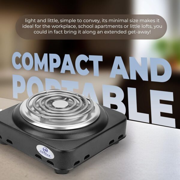 HM Electrical Radian Cooktop Powder Coated Metal Body Manual Induction Hotplate Cooktop Chula With 1 Year Warranty. Made In India (Mini Hotplate 1500 Watts, Black) - Image 4