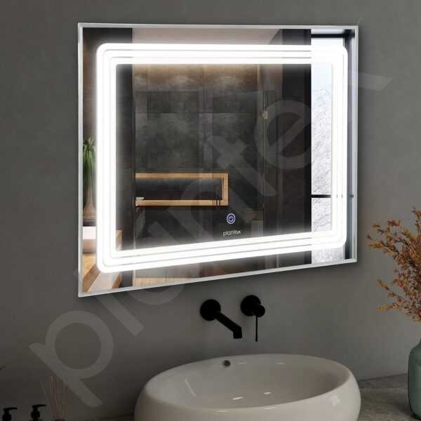 Plantex LED Mirror for Bedroom/Wall with 3 Lighting Option/Smart Mirror for Living Room/Bedroom/Dressing Room - Rectangle Shape (18 X 24 Inch) - Image 8