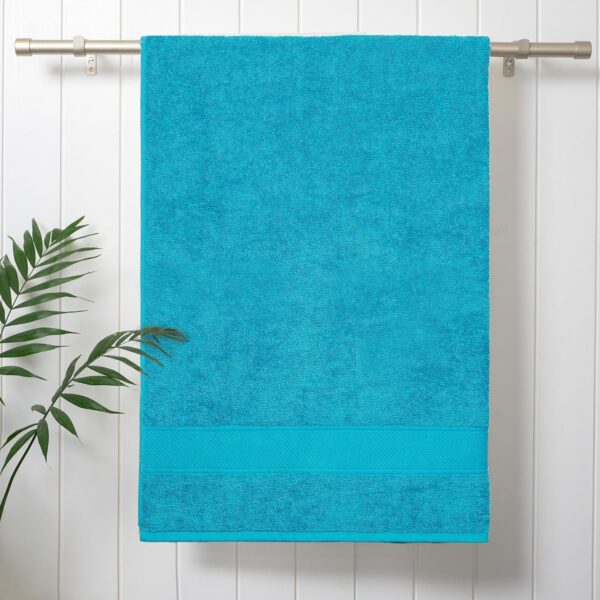 Trident 100% Cotton Towels for Bath | Towels for Bath Large Size | Trident Bath Towel - Soft & Absorbent | 450 GSM | 1 Piece Bath Towel for Men/Women | Urban Comfort | 70 cms x 140 cms - Teal - Image 3