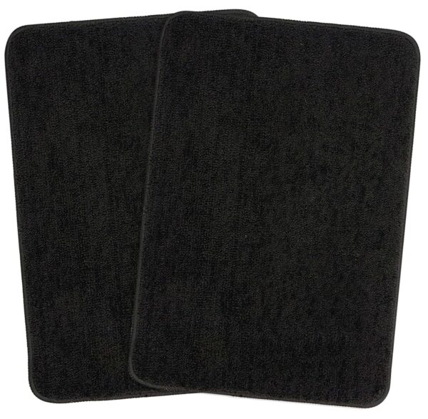 SARAL HOME EASY LIVING Microfiber Solid Rectangle Anti-Skid Bath Mats|Soft & Super Absorbent Mats for Shower|Washable, Non-Slip & Quick-Drying Mats for Kitchen Bathroom|Set of 2 (Black, 35X50 CM) - Image 2