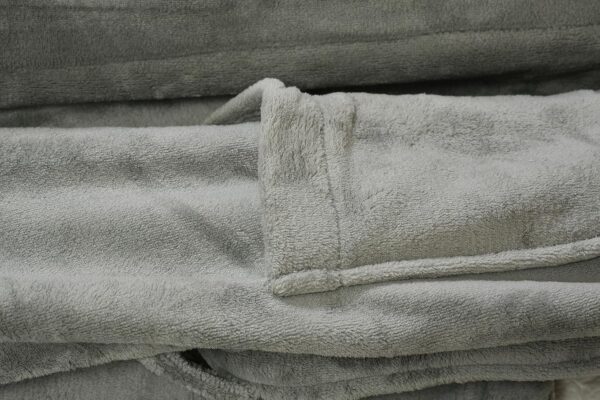 Cotton Bolls Textiles Luxury Plush Microfiber Bath Robe For Women & Men (XL, GREY) Shawl Collar Style Bathrobe With Long Sleeves Super Soft Highly Absorbent Fabric - Image 5