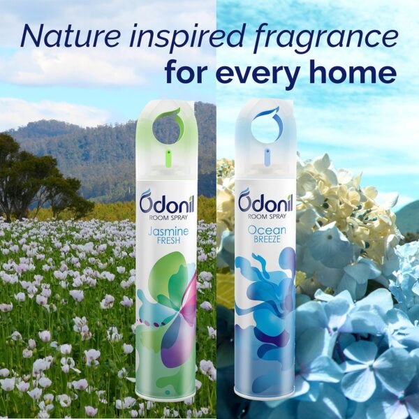 Odonil Air Freshener Room Spray - 440 ml Combo (Pack of 2, 220ml each) | Jasmine Fresh & Ocean Breeze | Nature Inspired Fragrance for Home & Office | Long Lasting Fragrance | Instant Freshness - Image 5