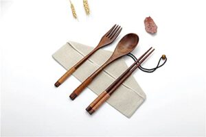 Iktu 3Pcs Reusable Bamboo Wooden Cutlery Set ... - Image 7