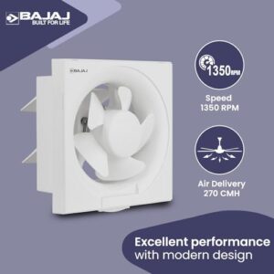 "Wall-mounted exhaust fan ventilating a kitchen space"