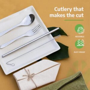 Rusabl Stainless Steel Cutlery Set (Pack of 6... - Image 6