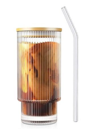 KiKiluxxa Glass Coffee Mug with Straw Green T... - Image 2
