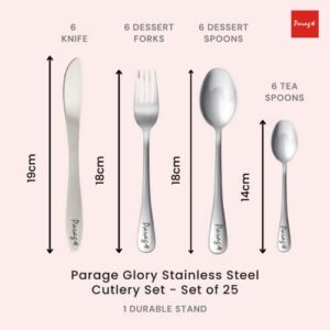 Parage 25 Pieces Glory Stainless Steel Cutler... - Image 5