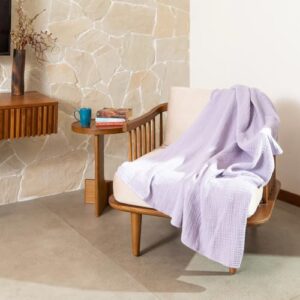 Oyvu Luxury Throw Blanket | 100% Cotton | Lav... - Image 2