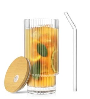 KiKiluxxa Glass Coffee Mug with Straw Green T... - Image 8