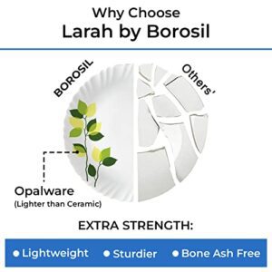 Larah by Borosil Green Leaves Silk Series Opa... - Image 6