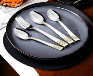 FnS RAGA 24 Karat Gold Plated 24 Pcs Cutlery ... - Image 8