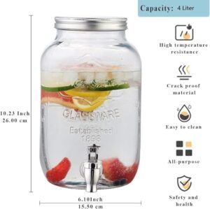 EVATTA 4 Litre Glass Juice Dispenser - Water ... - Image 3