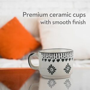 Classyo Ceramic Tea Cup Set of 6 for Tea, Mic... - Image 3