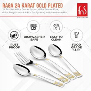 FnS RAGA 24 Karat Gold Plated 24 Pcs Cutlery ... - Image 4