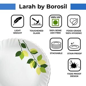 Larah by Borosil Green Leaves Silk Series Opa... - Image 7
