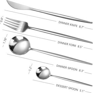 WE-CEF 24 pcs Flatware Set, Silver Silverware... - Image 6