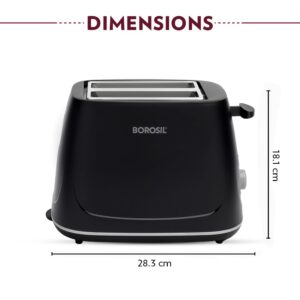 Borosil Krispy Pop-up Toaster, Black, 2-Slice... - Image 4