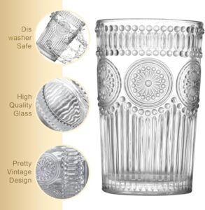 BINZO Drinking Glasses, Clear, Set of 6, 350 ... - Image 6