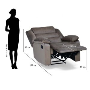 Nilkamal Sierra Velvet Fabric Manual Recliner... - Image 10