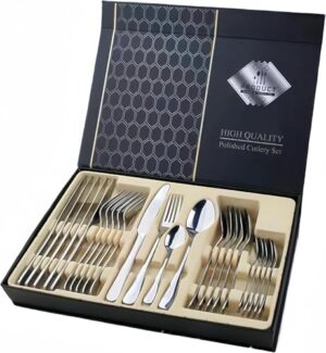 24-Piece Stainless Steel Cutlery Set, Mirror ... - Image 2