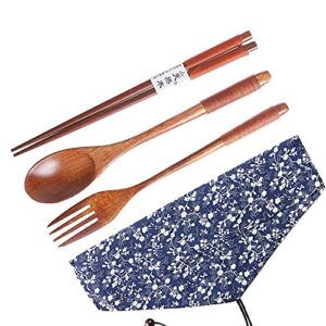 Iktu 3Pcs Reusable Bamboo Wooden Cutlery Set ... - Image 8